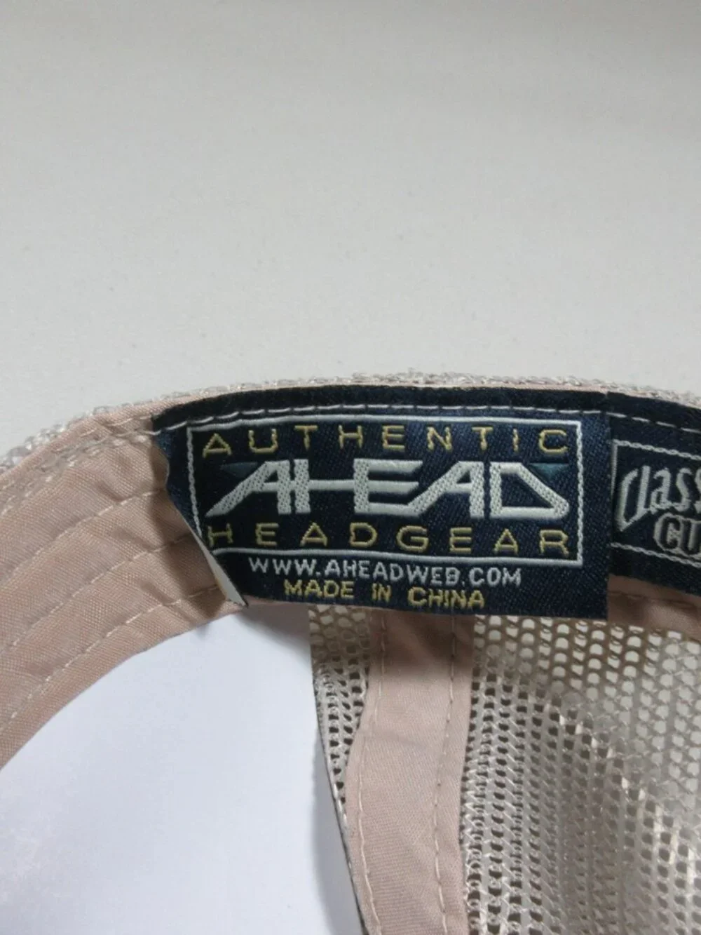 Ahead mens navy an tan distressed Soggy Dollar Bar SDB snapback hat OS NWT